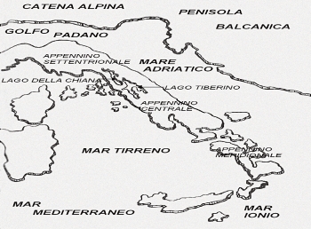<br/><b><i><font color='#000000'>Terre emerse della penisola Italiana nelle ere paleozoica-mesozoica</font></i></b>